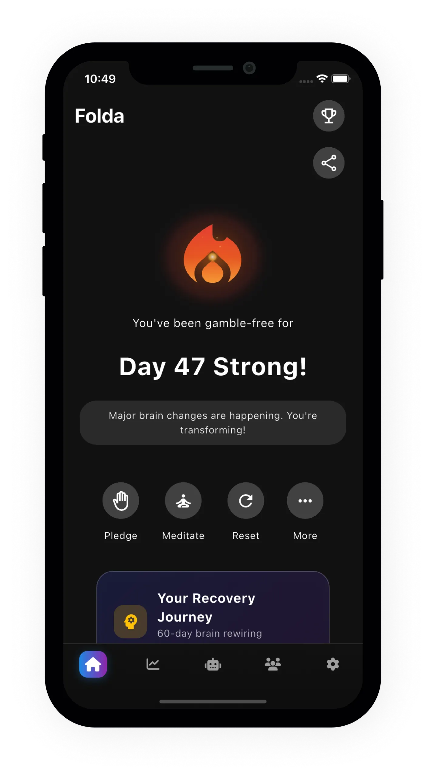 Quit Bet App Interface - Progress Tracking